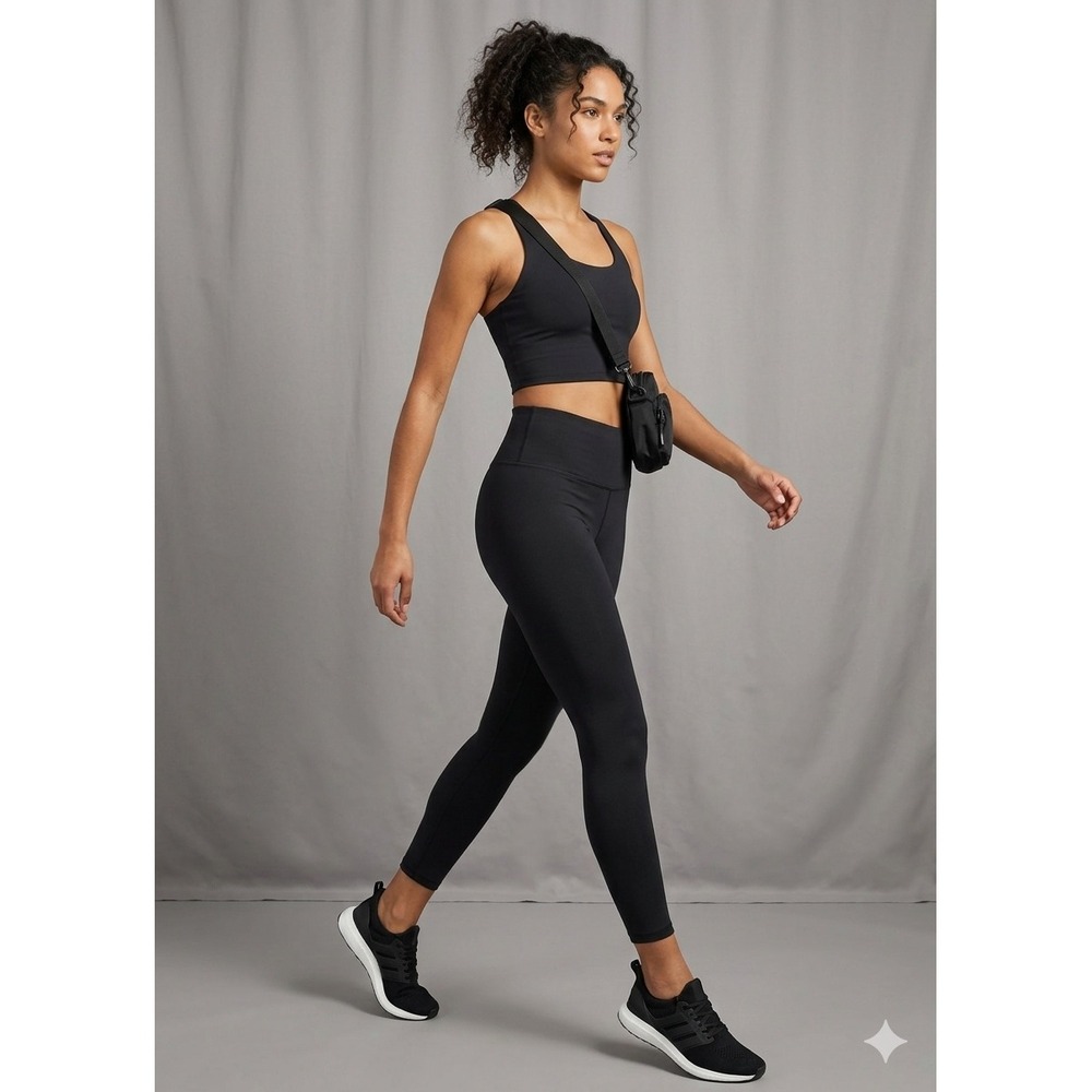 Fabletics High-Waisted Iridescent Luxe Leggings Womens XL Black‎ NWT